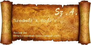 Szedmák Azár névjegykártya
